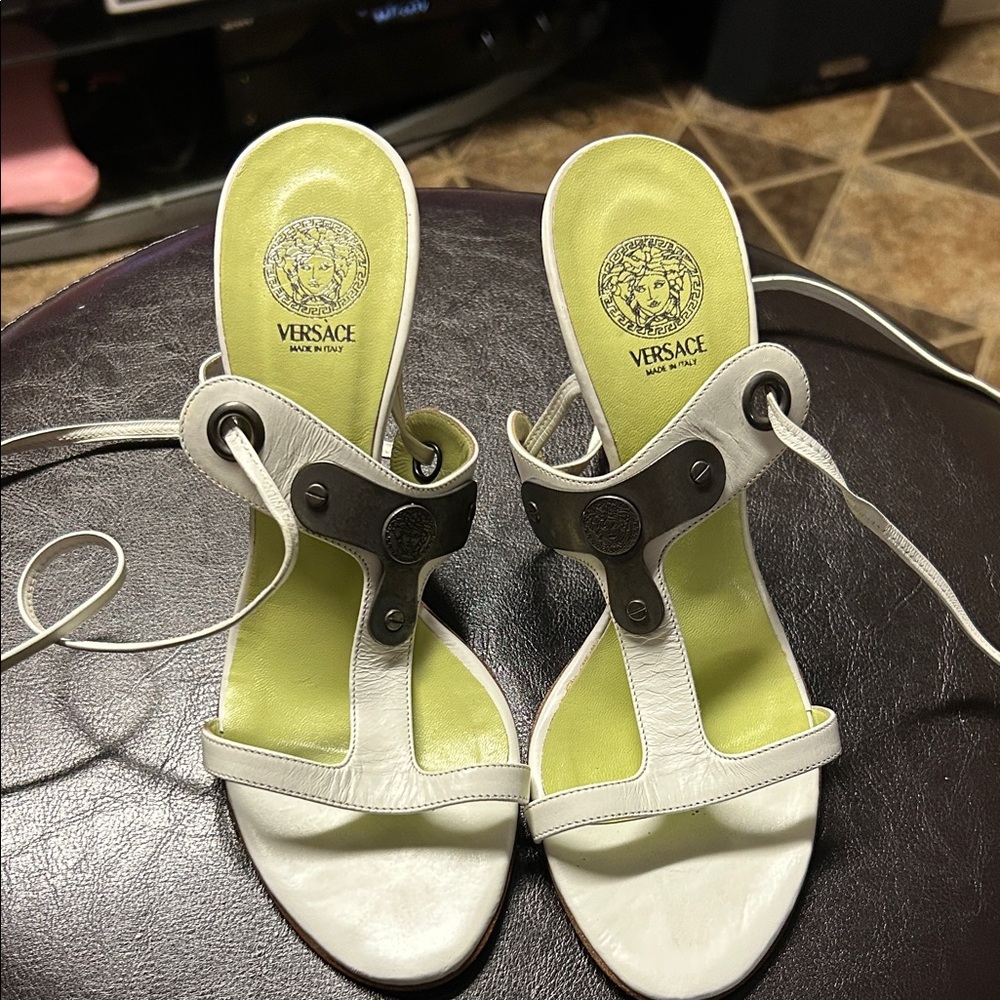Versace Vintage White 4 inch Heel Shoe